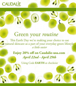 Caudalie 20 Percent off for Earth Day