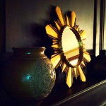 NOVICA Bronze Leaf Starburst Wall Mirror 'Cuzco Sun'