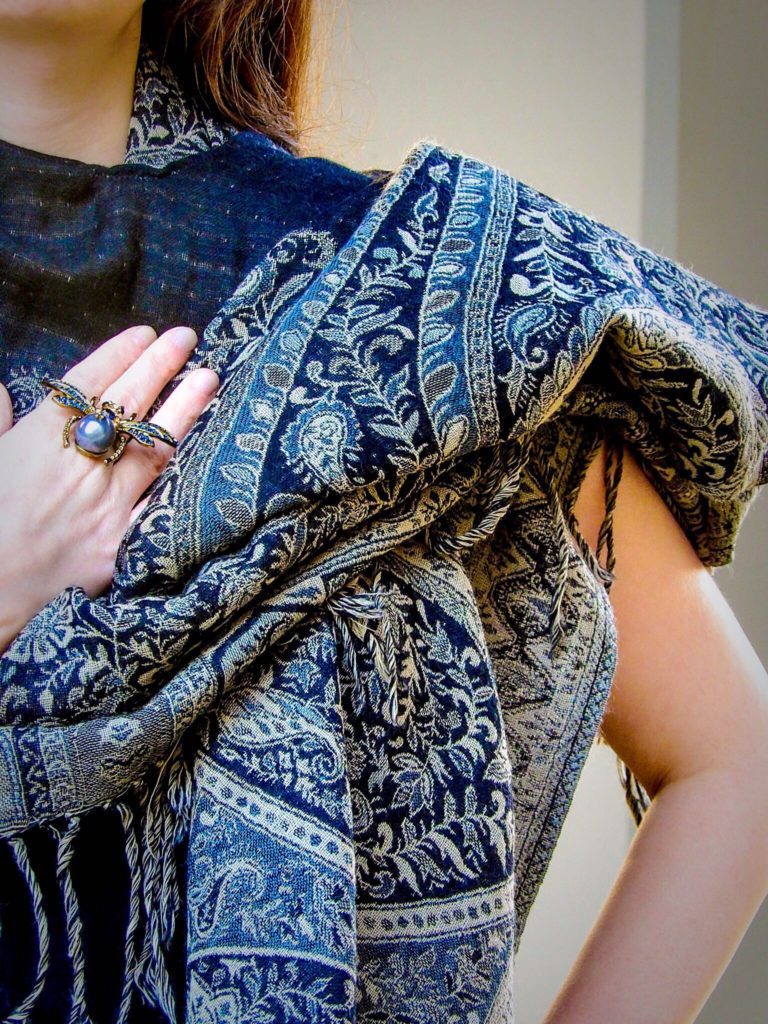 Jewel Silk Scarves Jamevar Wool Poncho