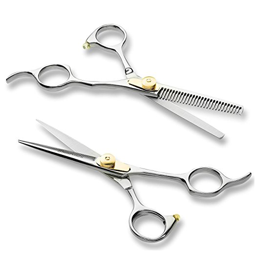 SHEARGURU Professional Barber Scissors & Shears Hair Cutting Set