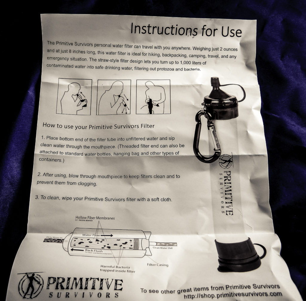 Primitive Survivors Survival Filtration Straw step-by-step instructions