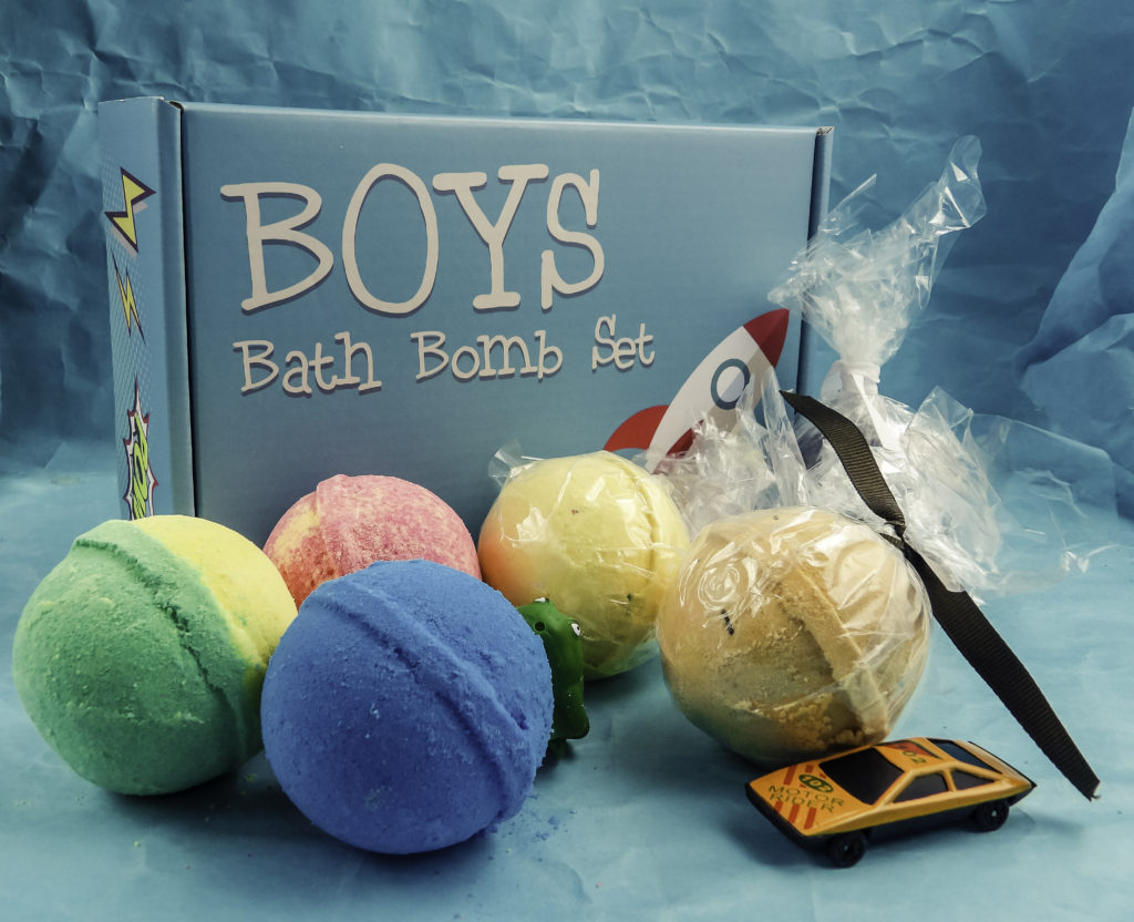 Blissique Boys Bath Bombs Gift Set makes a great gift for boys and girls as young as three