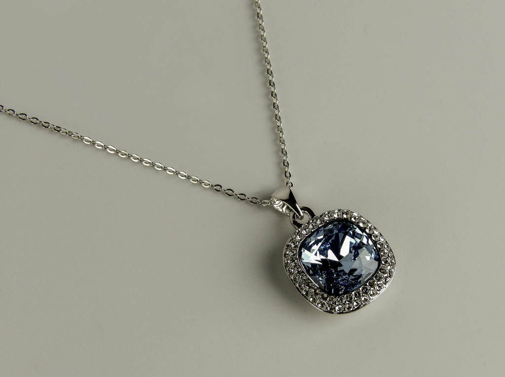 Gem Stone King Pendant with Swarvoski crystal has brilliant sparkle