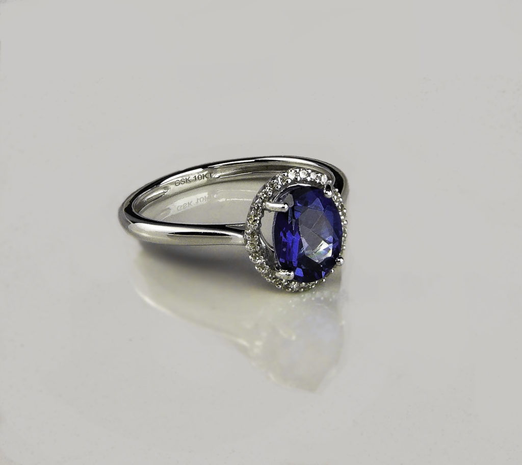 Gem Stone King Blue Mystic Topaz and Diamond Engagement Ring