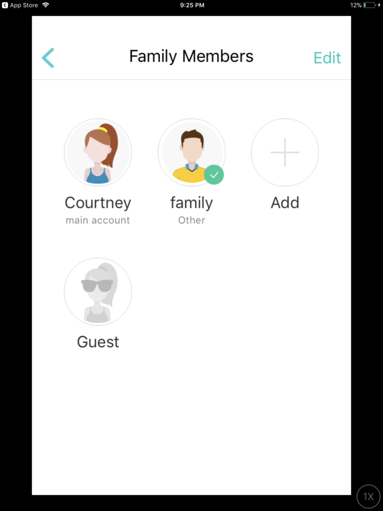 The app allows for adding up to sixteen family members to monitor and track progress
