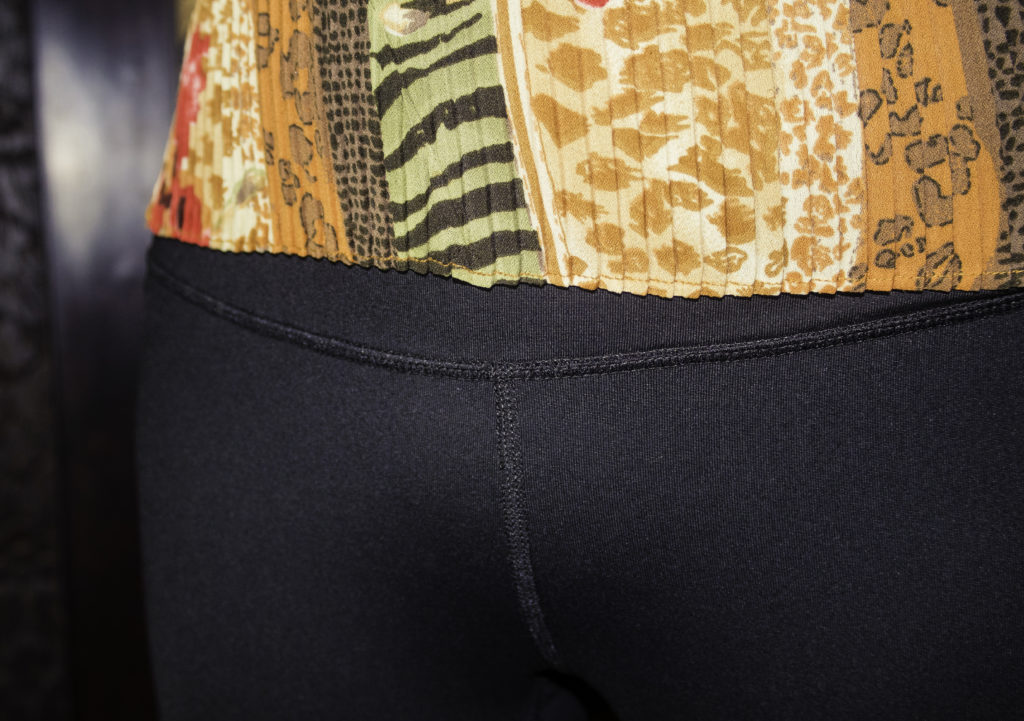 The high waisted design conceals a tummy support panel to look trim while staying comfortable