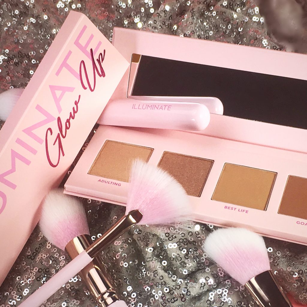 Pretty In Pink Brushes paired with the Glow Up highlight and contour palettes. 