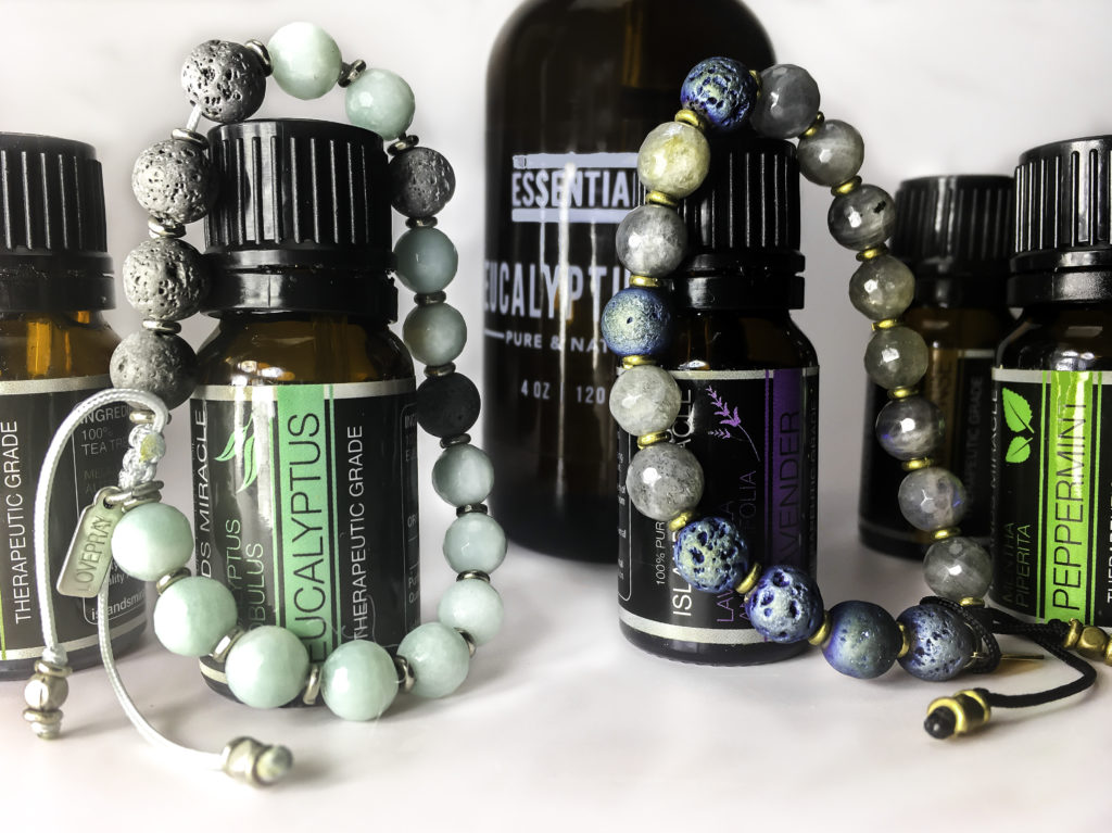 LovePray bracelets offer aromatherapy on the go. Apply the Essential oil of your choice to the lava beads