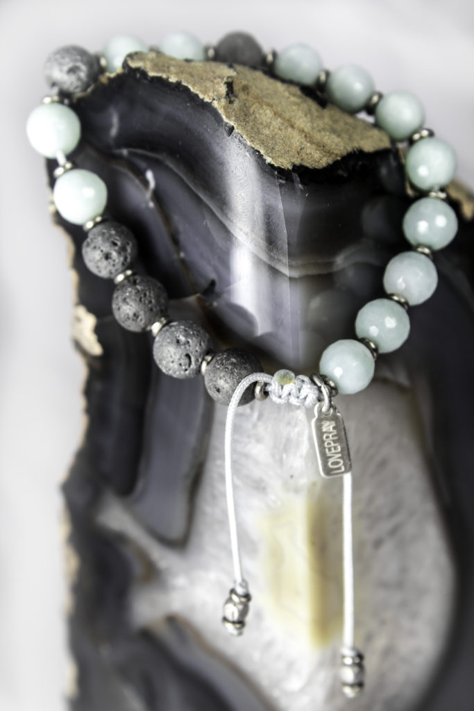 Amazonite LovePray bracelet with adjustable length