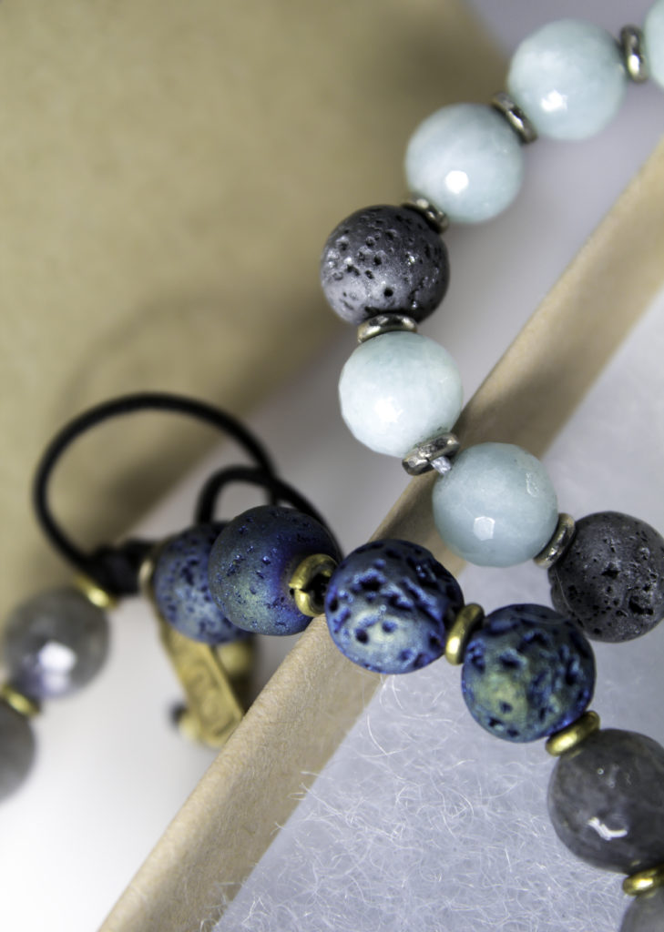 Lava beads and gemstones