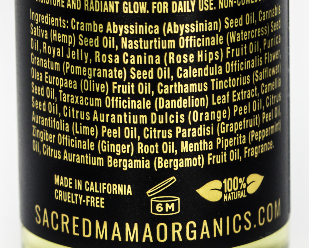 Sacred Mama Organics Ingredients
