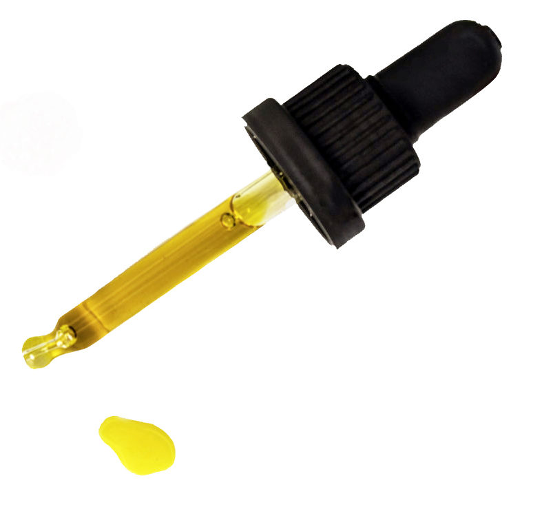 Golden oil with a precision dropper