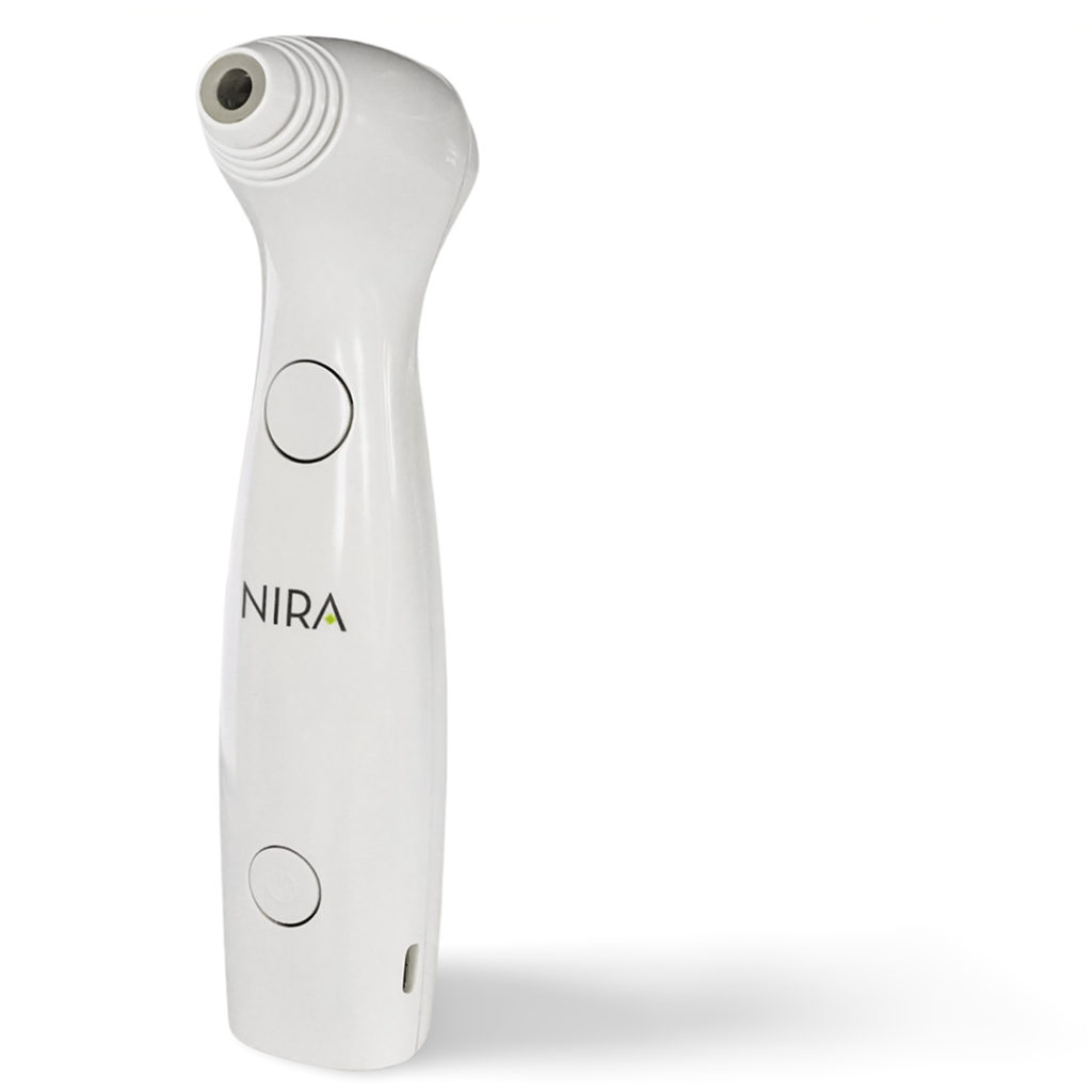 The NIRA device is an ergonomically shaped tool that is lightweight and fits in your hand.