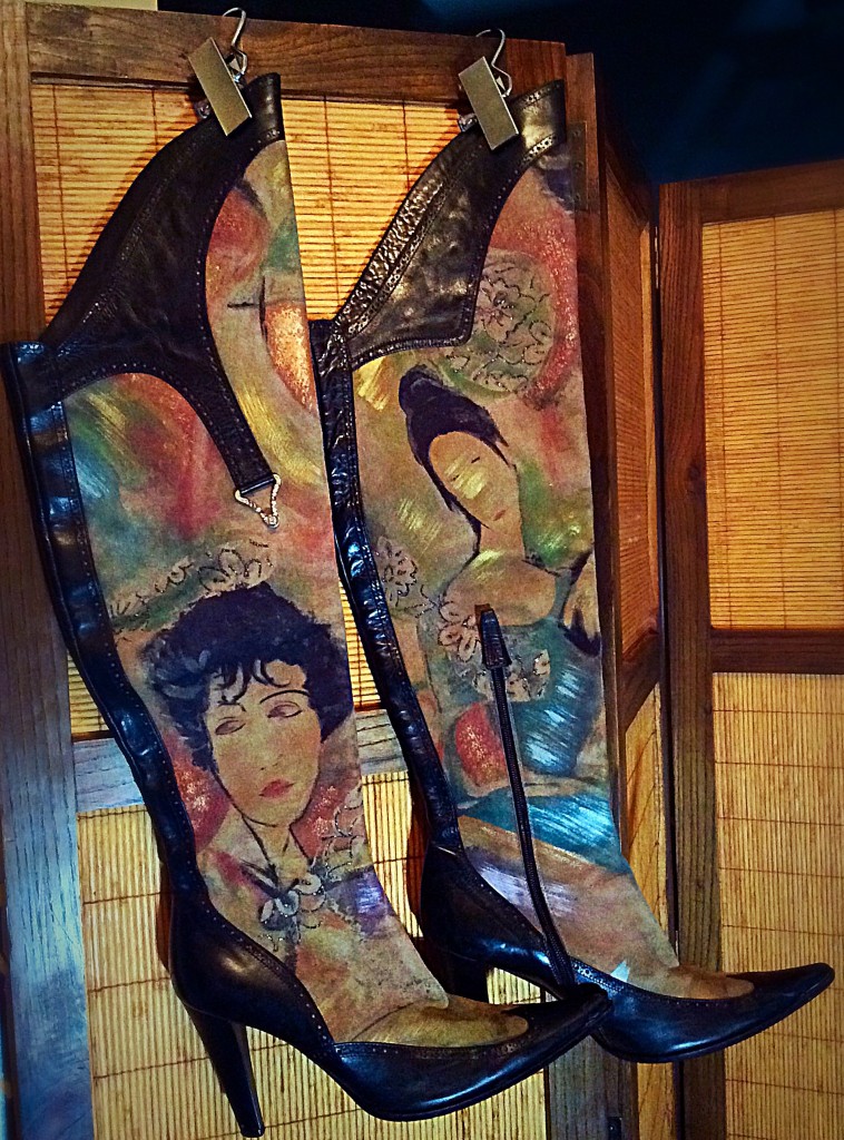 My hand painted Boots hung with Hanger Clips