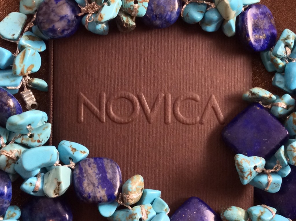 NOVICA Lapis Lazuli and Dyed Blue Calcite Beaded Necklace Blue Muse