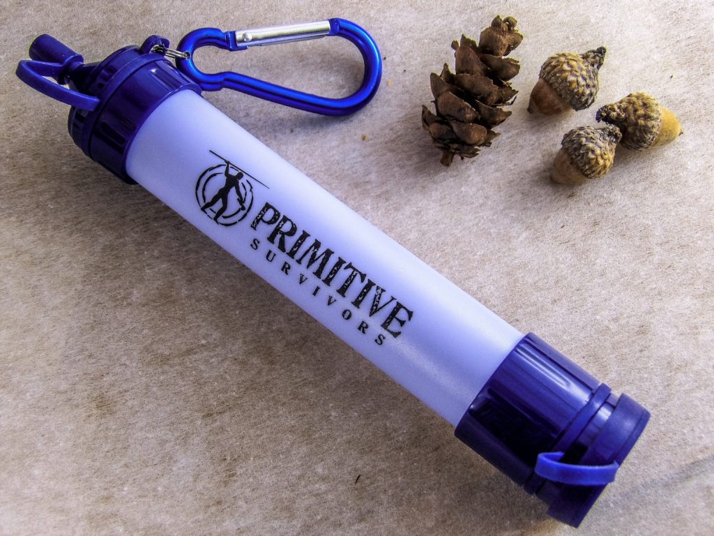 TheÂ PRIMITIVE SURVIVORS Survival Filtration Straw ensures fresh drinking water while camping and hiking. 