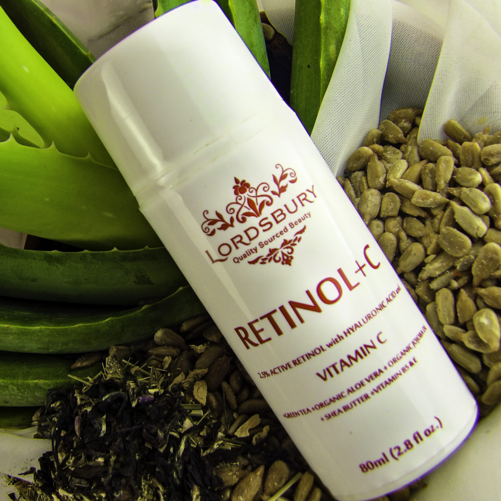 Lordsbury Retinol+C has 2.5% Pure Retinol plus several moisturizers all in one bottle for one step skin care