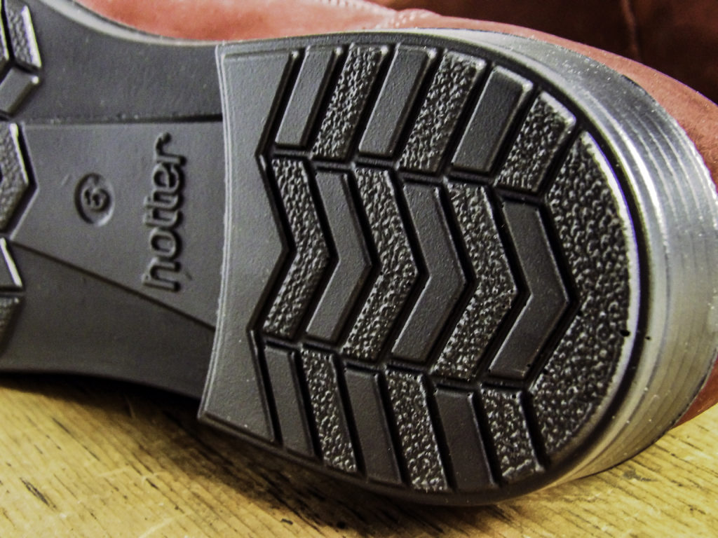 Close up of York Hotter one-inch heel tread