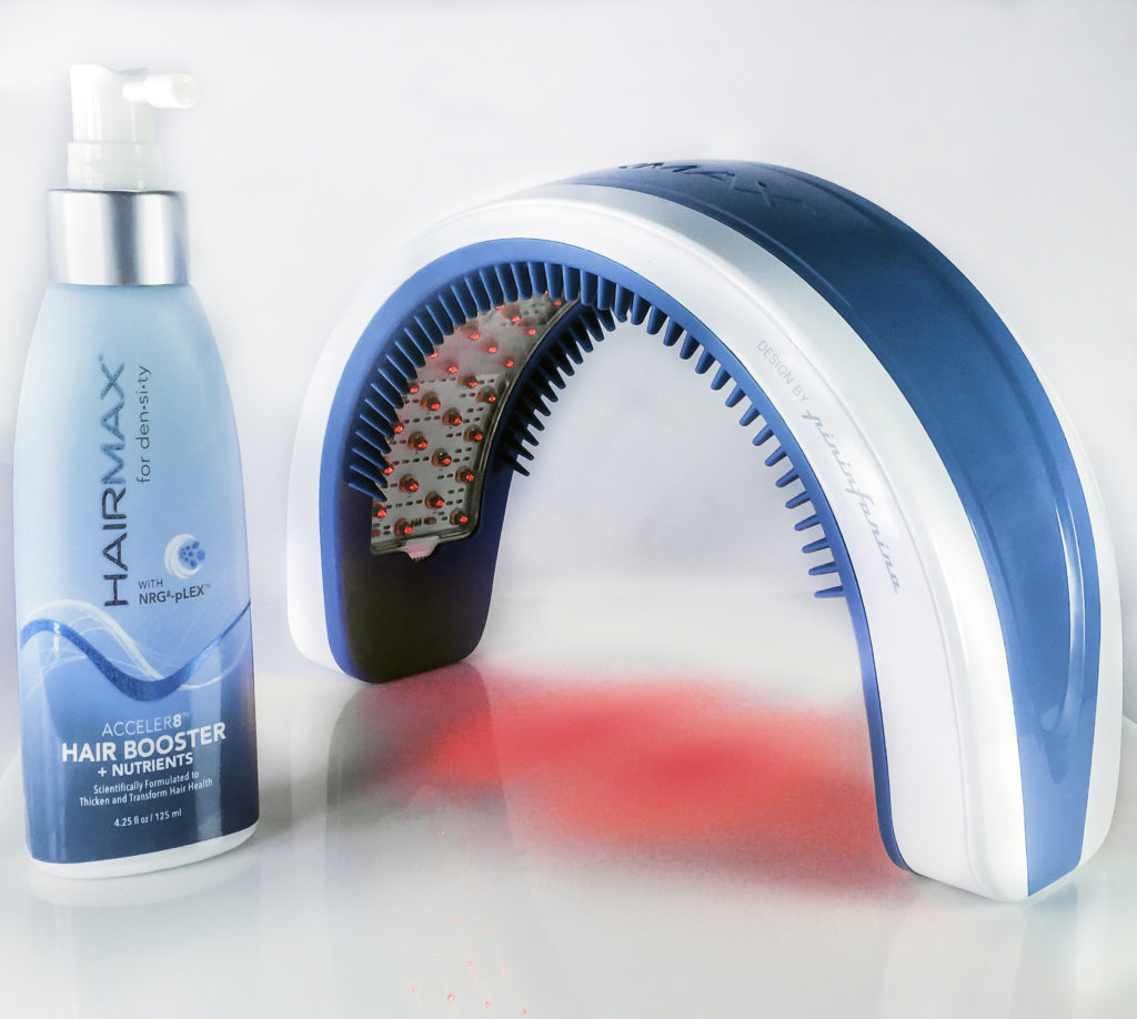 The light-activated serum works with the HairMax device