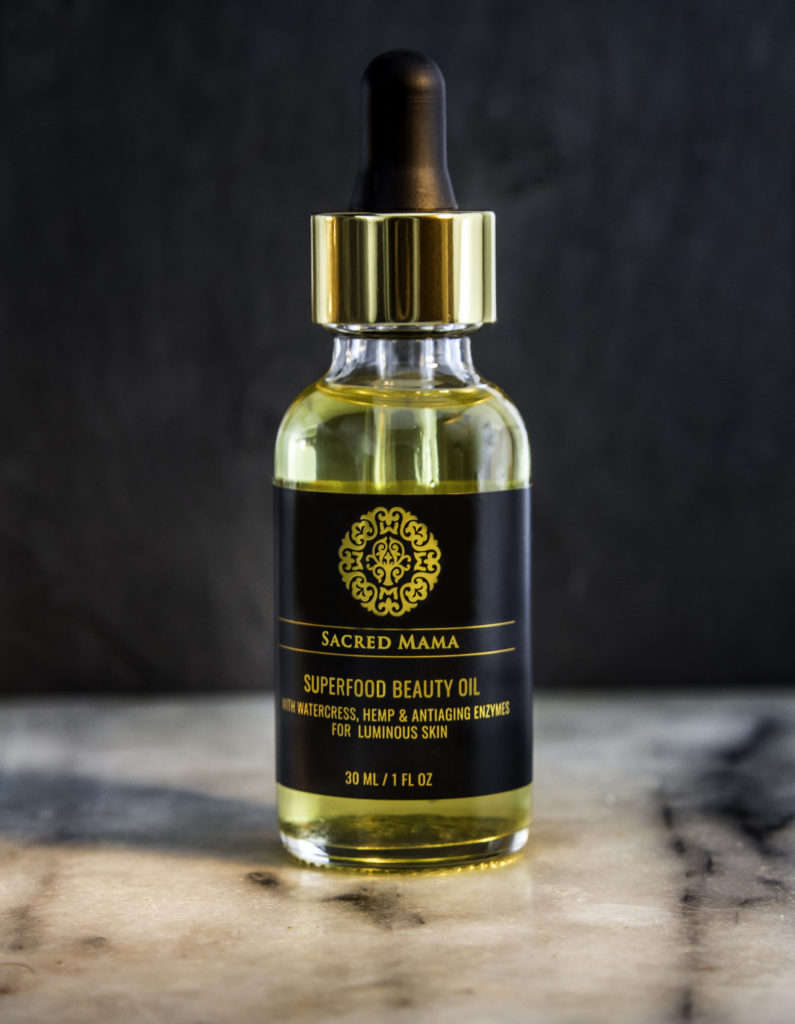 Sacred Mama Organics SuperFood Beauty Oil is a lovely clear, pale gold oil