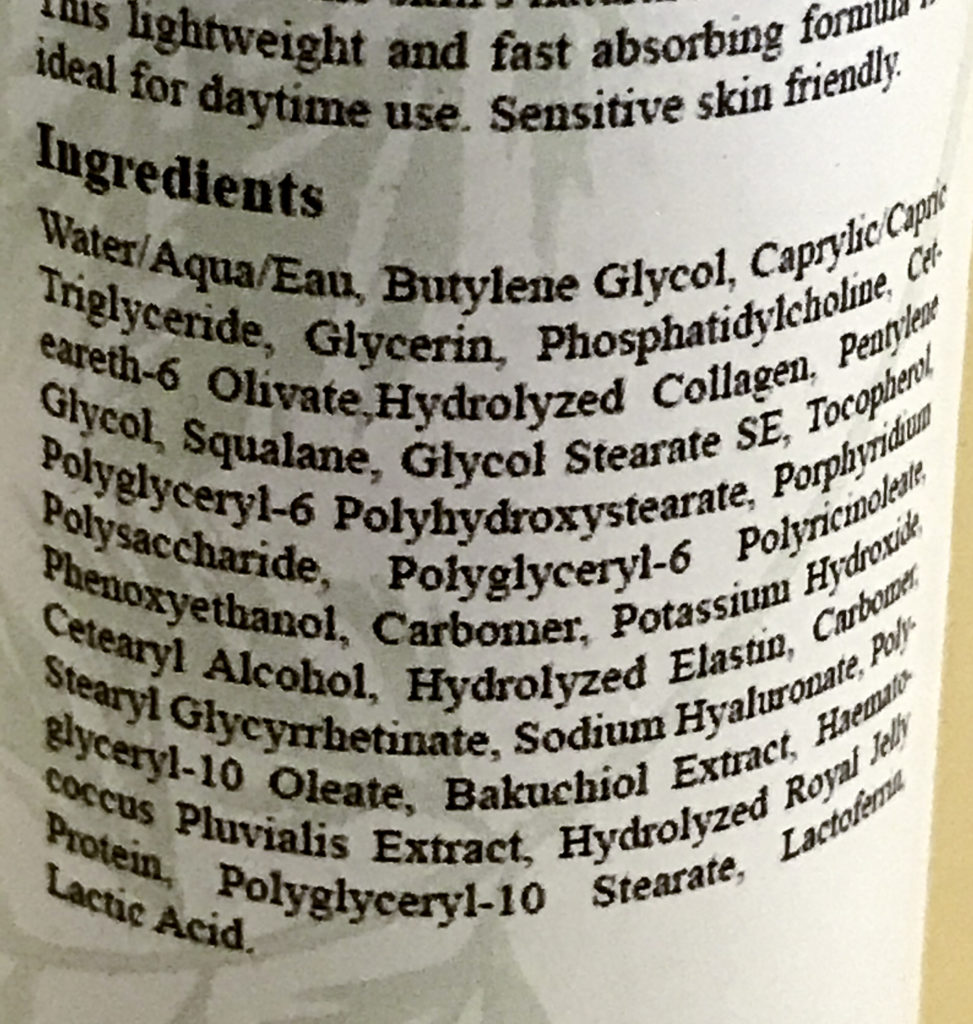 Ingredient list for Morganna's Alchemy 24K Glow 