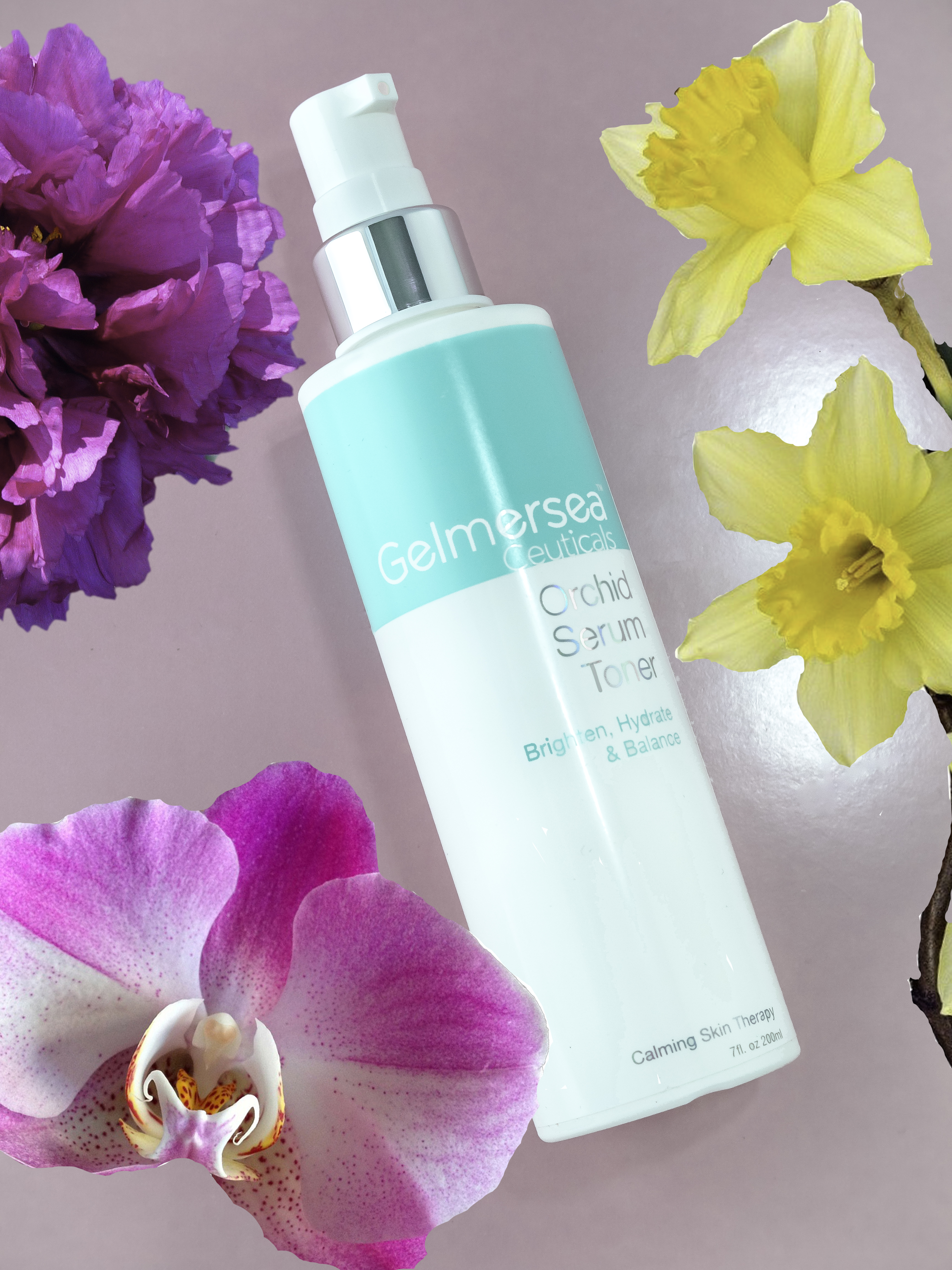 Orchid Serum Toner contains peony extract, orchid, and daffodil extracts