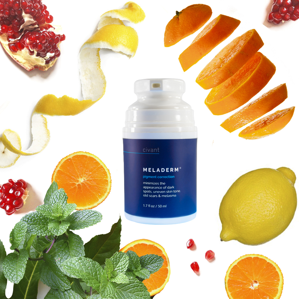 Civant Meladerm uses natural ingredients to counteract discoloration