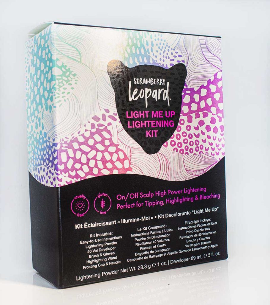Strawberry Leopard Light Me Up Lightening Kit comes with everything you need to pre-lighten your hair for tipping, highlighting or bleaching